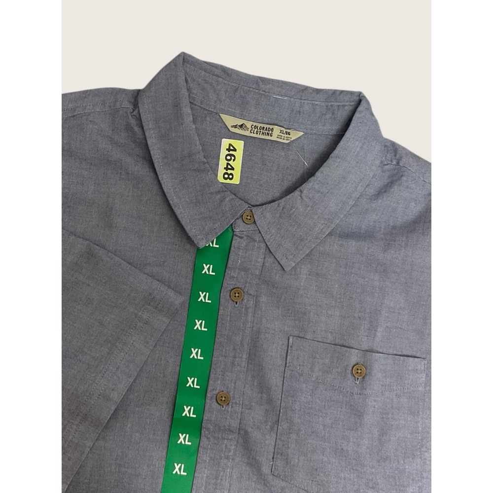 Colorado Clothing Mens XL Blue Short Sleeve Shirt Button Down Cotton XL